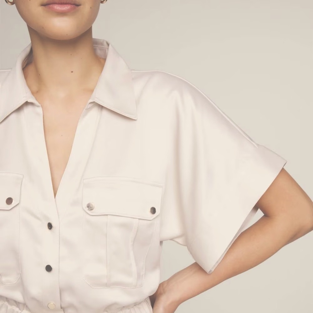 NWOT White House Black Market Cargo Utility shirt dress size large - Picture 4 of 12